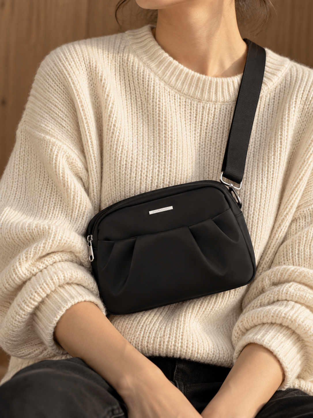 Sac Bandoulière Nylon Déperlant Femme