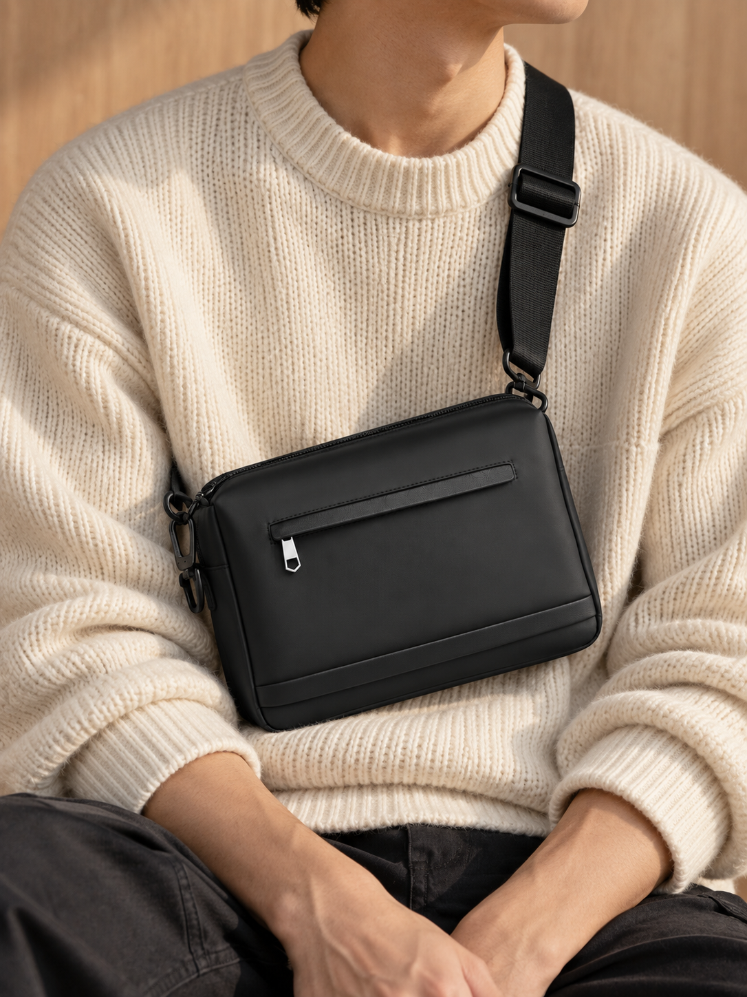 Sac Bandoulière Homme Oxford Déperlant Grande Capacité