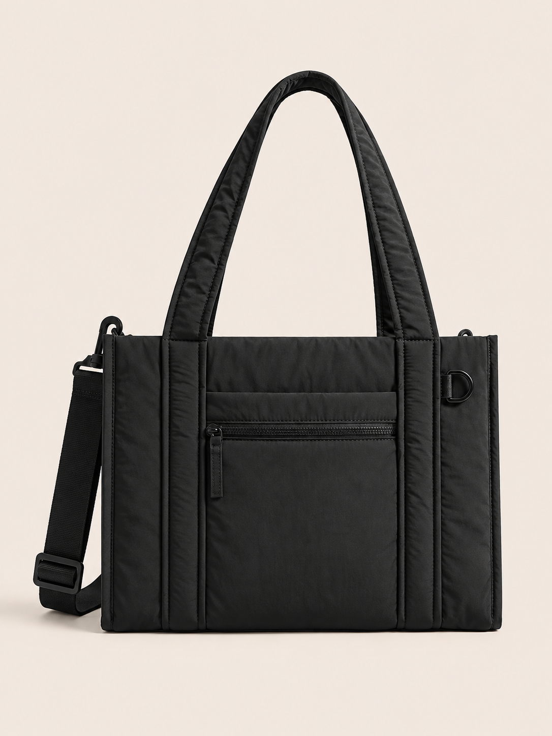 Tote Bag Matelassé Nylon Multi-Poches Grande Capacité