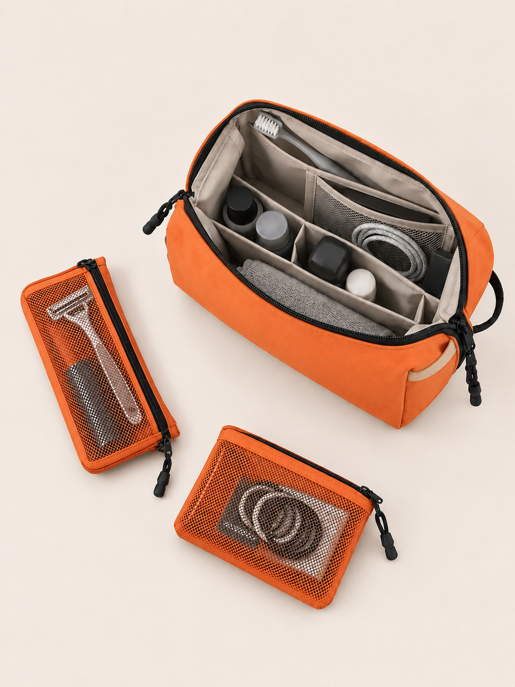 Trousse de Toilette Multi-Compartiments Séparation Sec/Humide