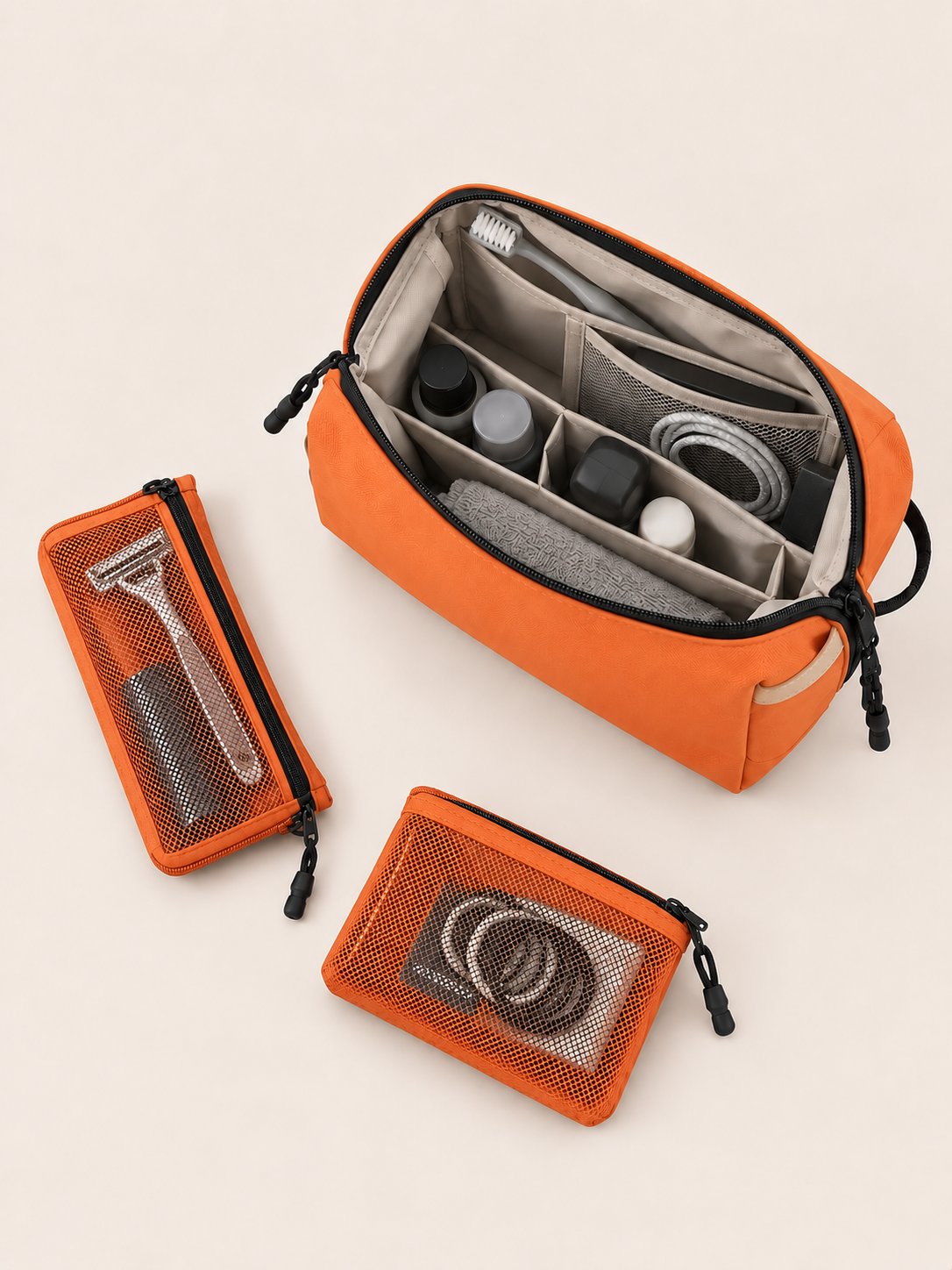 Trousse de Toilette Multi-Compartiments Séparation Sec/Humide