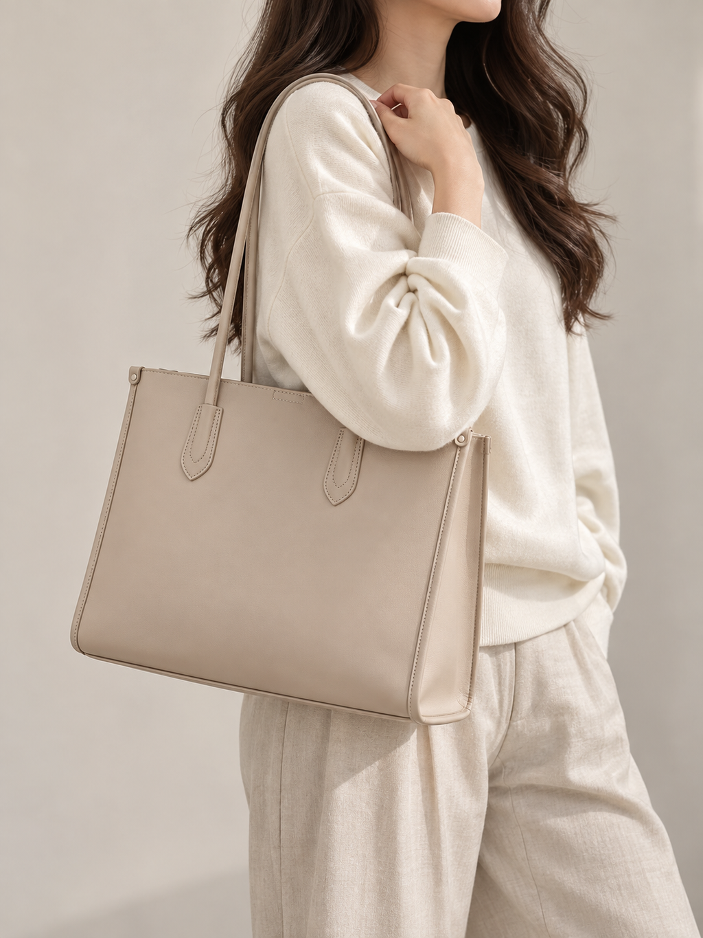 Sac Tote Cuir Grand Format Designer Femme