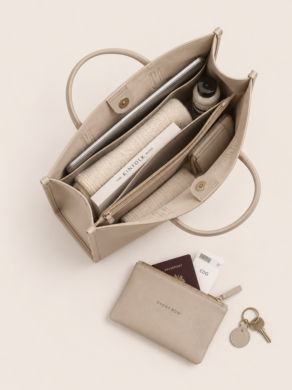 Sac Tote Cuir Grand Format Designer Femme