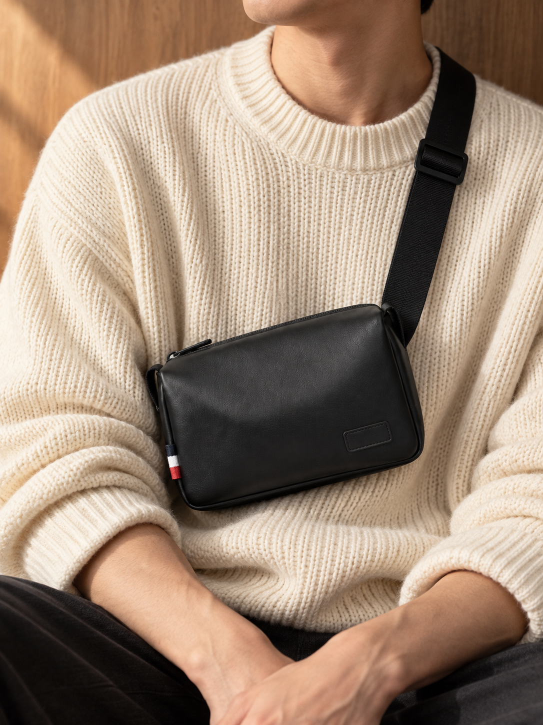Sac Bandoulière Homme Cuir PU Vintage